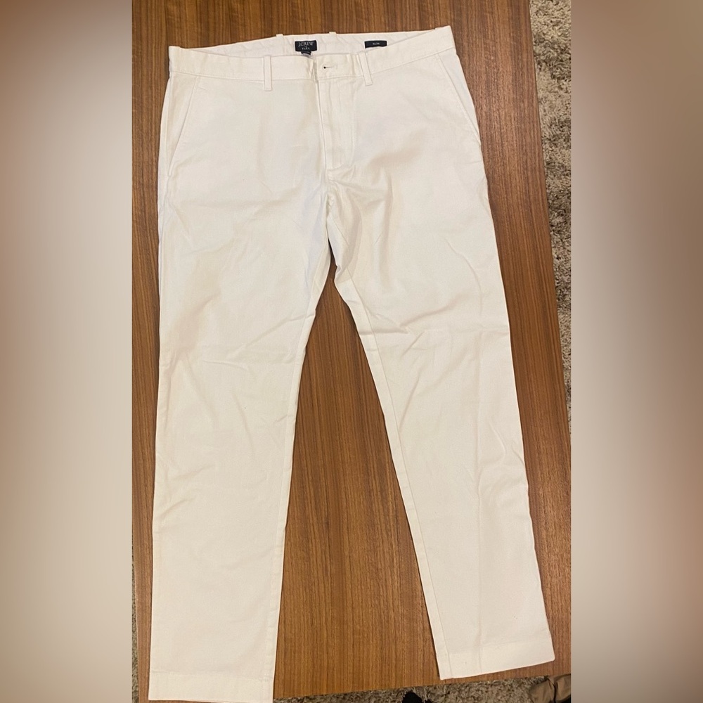 Jcrew flex slim fit White chino pants 35x32